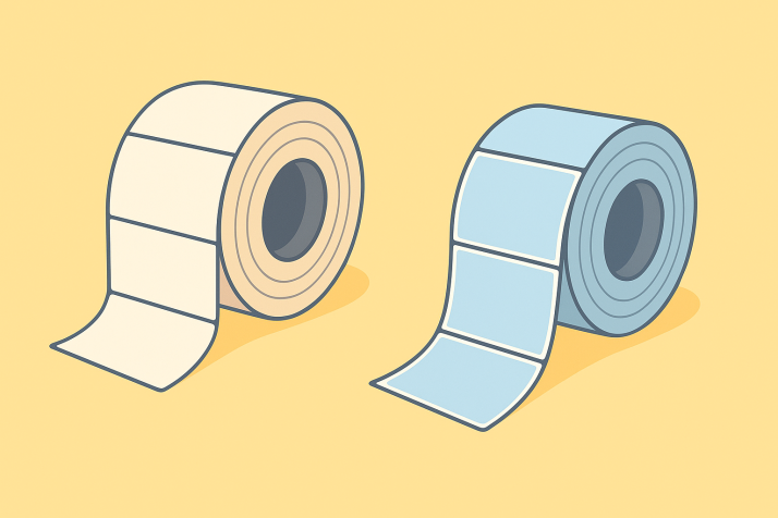 Carta termica top-coated vs etichette in plastica (PP/PE/PET)