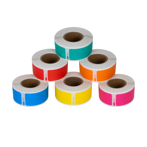 Confezione di etichette compatibili con Dymo 11352, multicolore, 25 x 54 mm, 500 etichette