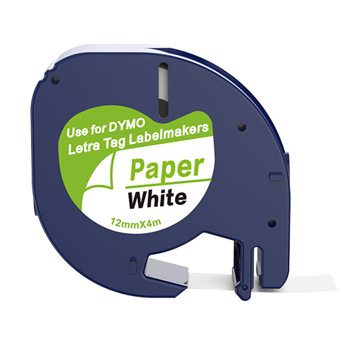 Nastro compatibile con Dymo 91200, nero su bianco, 12 mm