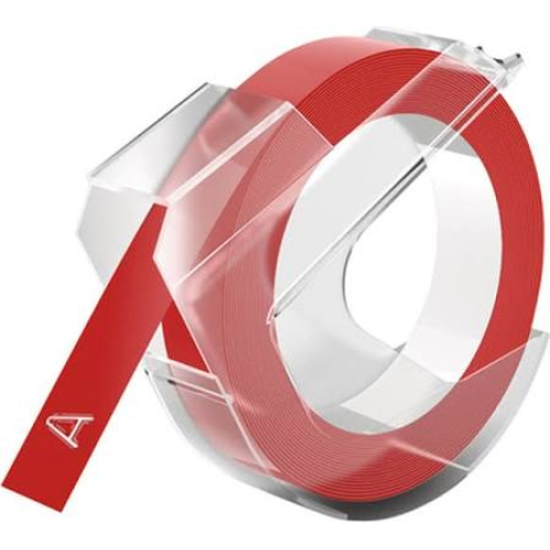 Nastro compatibile con Dymo S0898150, bianco su rosso, 9 mm.