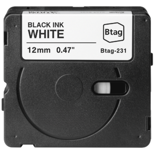 Nastro per etichette compatibile Brother Btag-231 nero su bianco 12mm