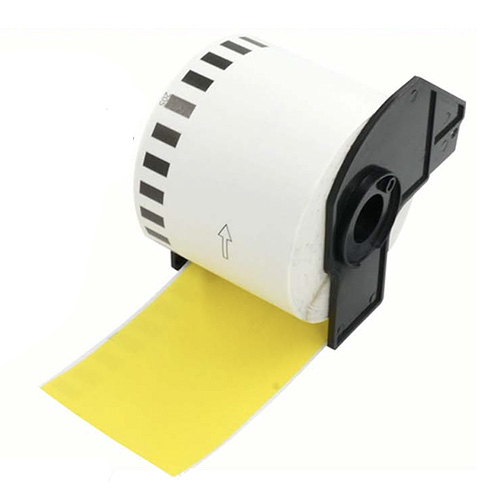 Etichette compatibili con Brother DK-22205, gialle, 62 mm x 30,48 m