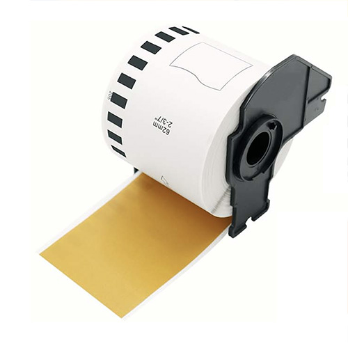 Etichette compatibili con Brother DK-22205, colore oro, 62 mm x 30,48 m
