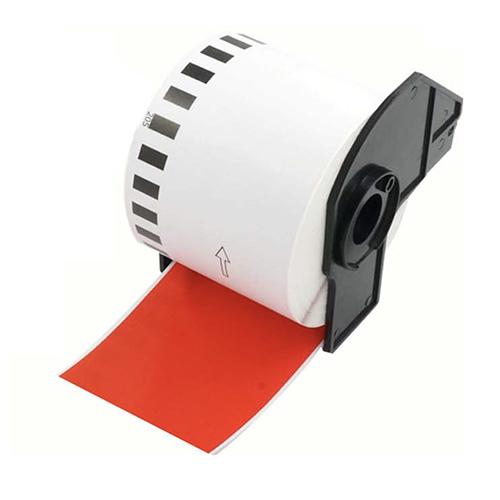 Etichette rosse compatibili con Brother DK-22205, 62 mm x 30,48 m