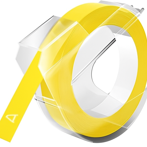 Nastro compatibile con Dymo S0898170, bianco su giallo, 9 mm.