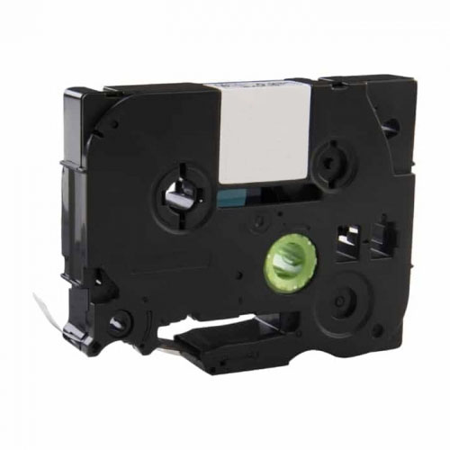 Nastro compatibile con Brother TZe-111, nero su trasparente, 6 mm